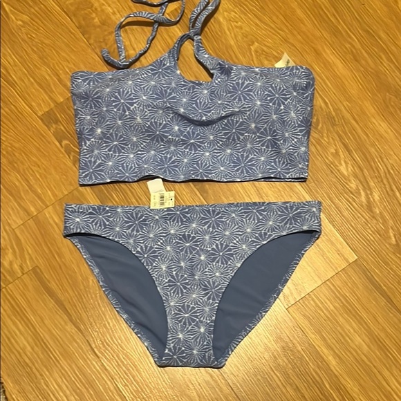 Aerie Light Blue Bikini Set large top medium bottoms. New - Picture 1 of 4